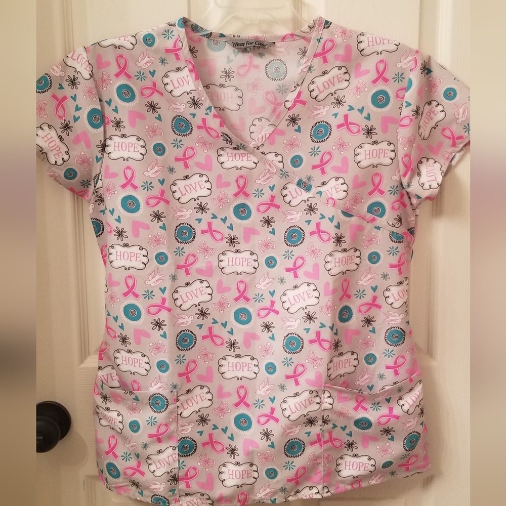 Wear for Care breast cancer scrub top